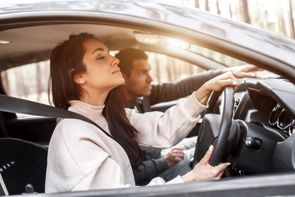 Teen learning to drive in own car